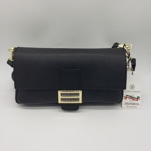 1513- DIVINE FIRENZE BLACK BAG ITALY LEATHER NWT